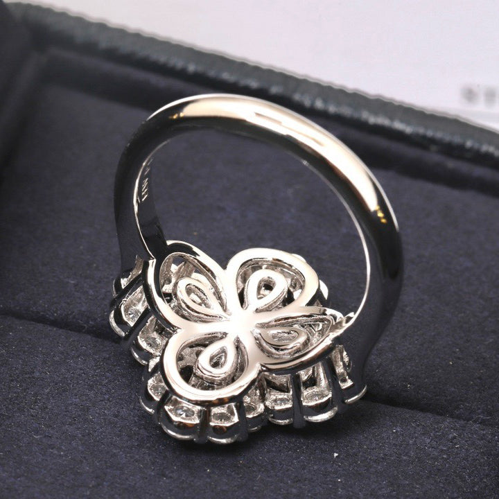 [Kincade Jewelrys]LOOP RING FULL MOTIF DIAMOND 16MM SILVE