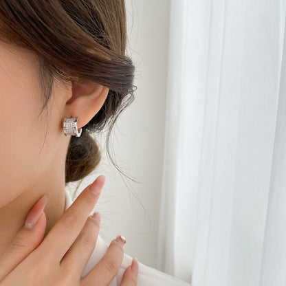 [Kincade Jewelrys]ZERO 1 DIAMOND PAVED EARRINGS