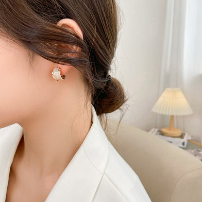 [Kincade Jewelrys]ZERO 1 DIAMOND PAVED EARRINGS