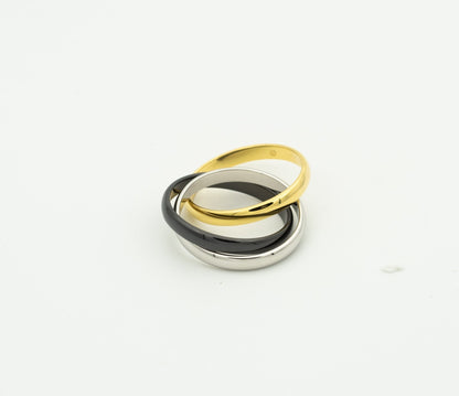 [Kincade Jewelrys]TRINITY RING BLACK GOLD SILVER