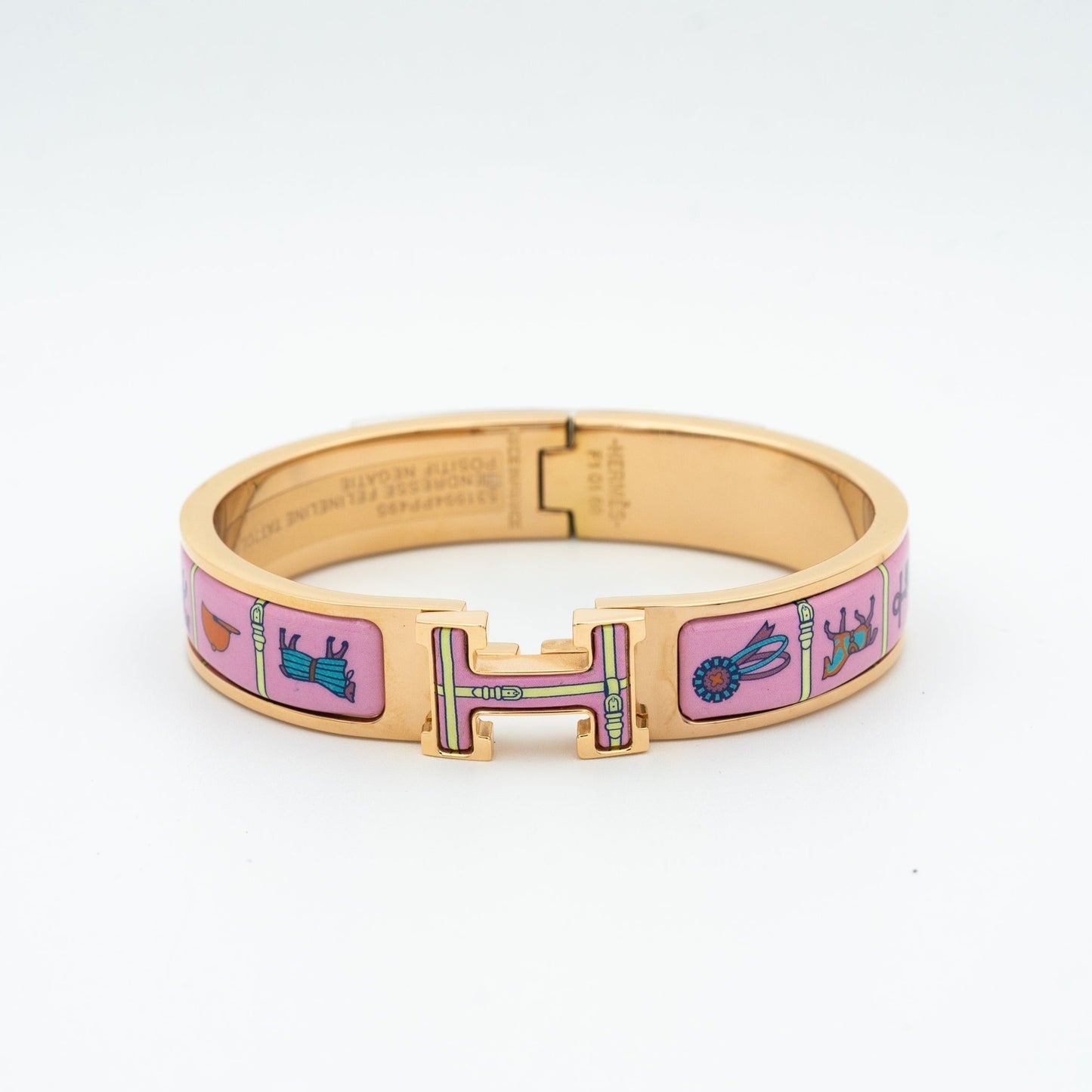 [Kincade Jewelrys] Bracelet H en or rose et céramique rose
