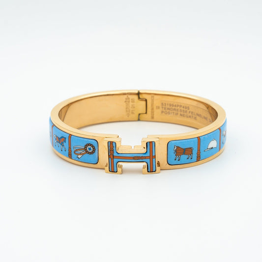 [Kincade Jewelrys]H PINK GOLD BRACELET BLUE CERAMIC