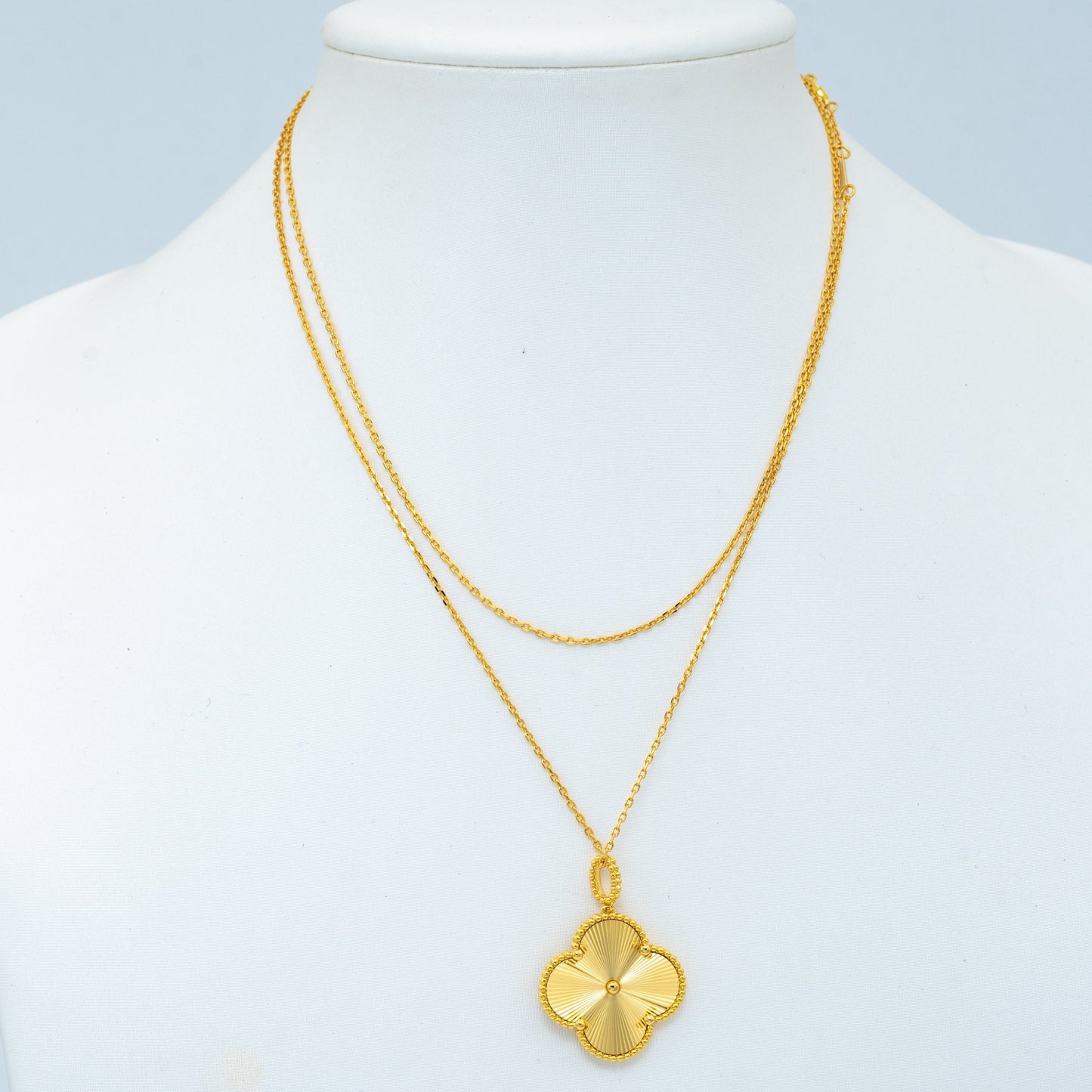 [Kincade Jewelrys]CLOVER 25MM PEDANT NECKLACE GOLD