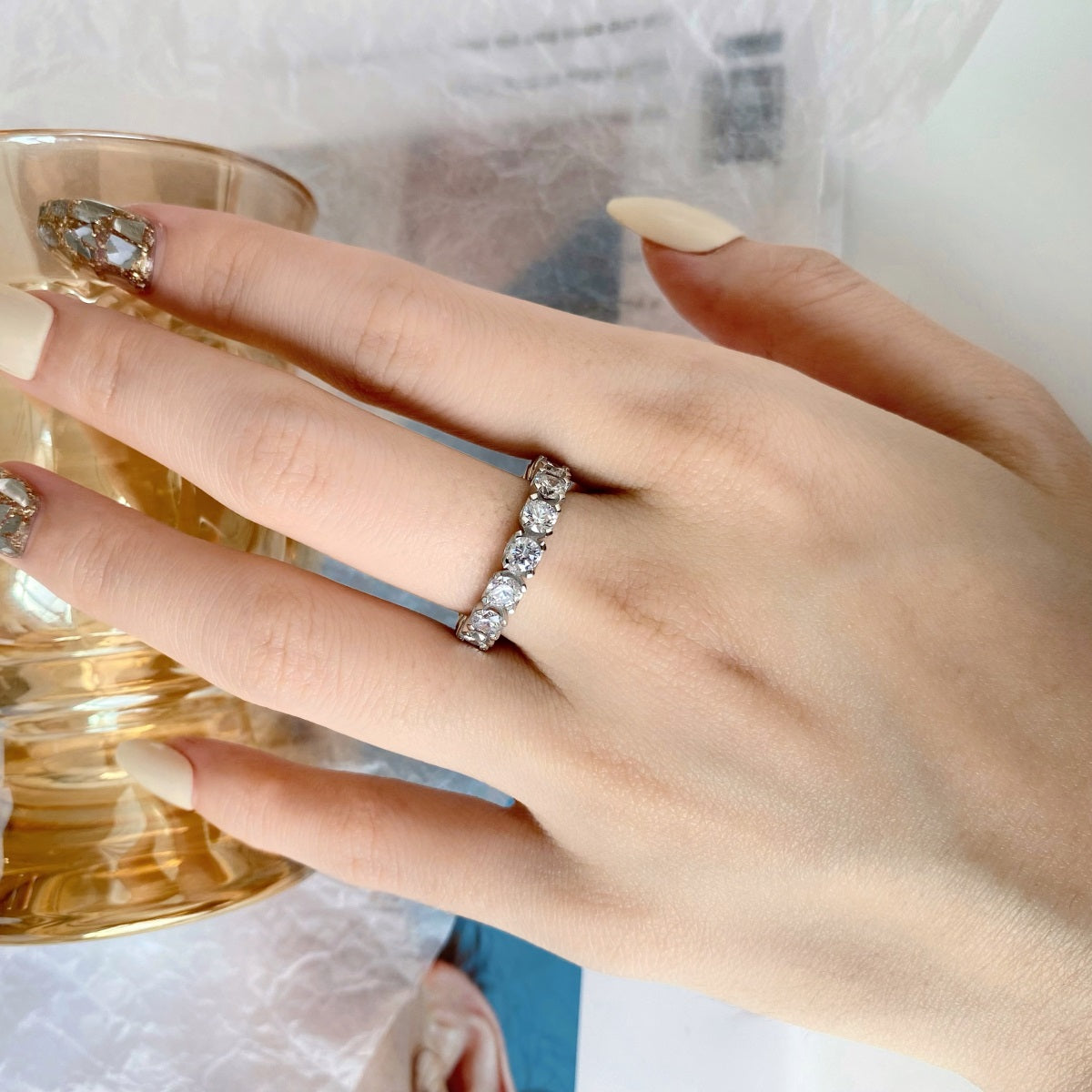 [Kincade Jewelrys]Eternity Round Cut Tennis Ring
