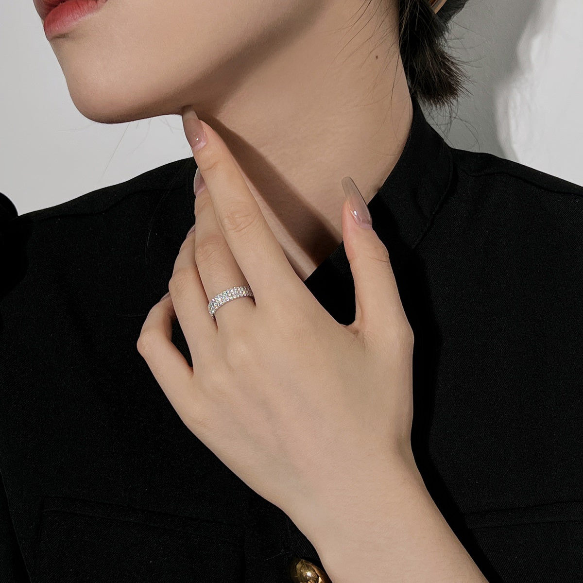 [Kincade Jewelrys]Dainty Round Cut Tennis Ring