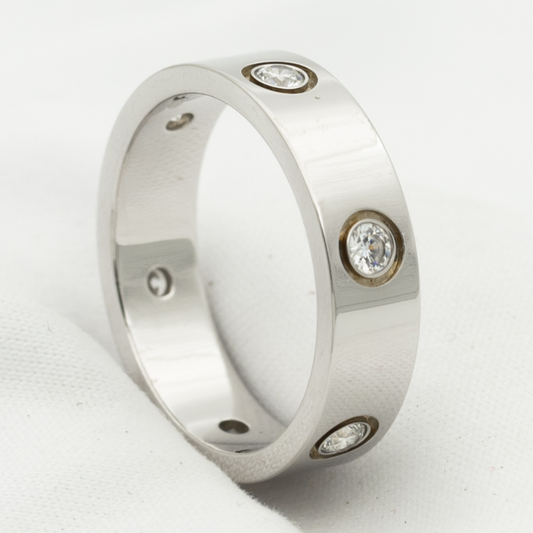 [Kincade Jewelrys]LOVE RING 5.5MM 6 DIAMONDS SILVER