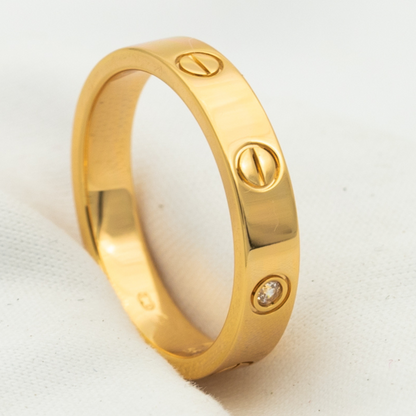 [Kincade Jewelrys]LOVE RING 4MM 1 DIAMOND PINK GOLD