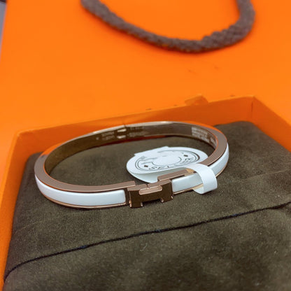 [Kincade Jewelrys]CLASSIC HM CLIC WHITE 8MM ENAMEL BRACELET