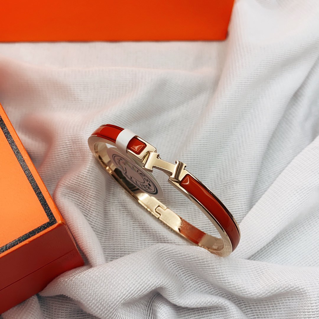 [Kincade Jewelrys]CLASSIC HM CLIC RED 8MM ENAMEL BRACELET