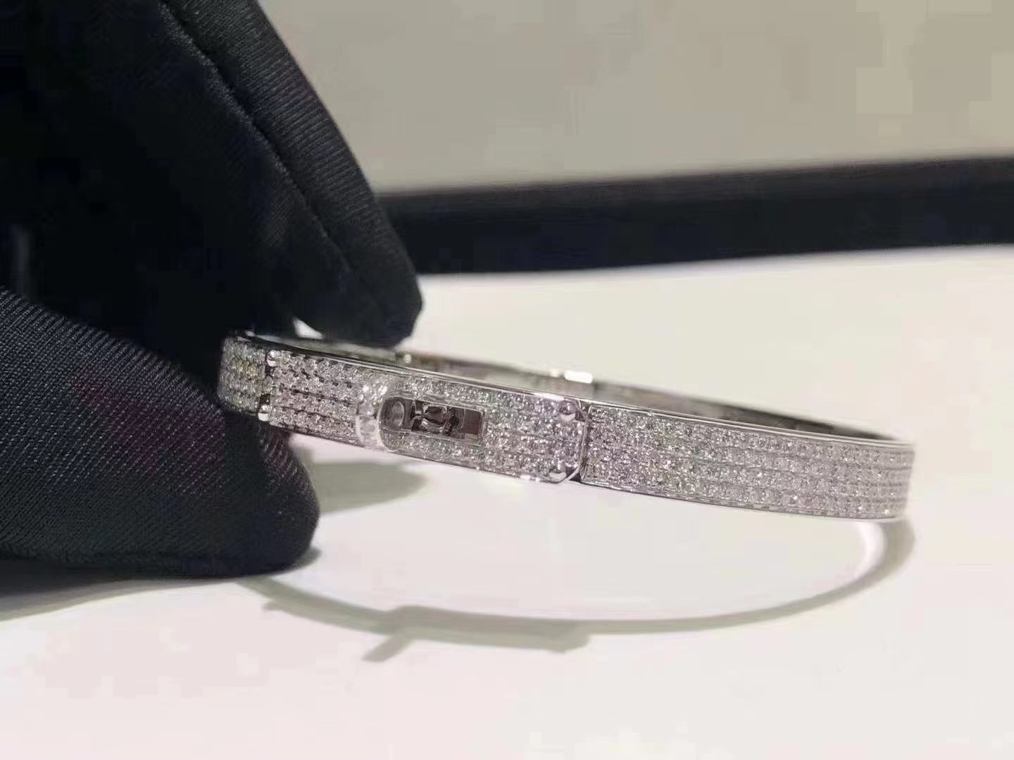 [Kincade Jewelrys]HM KELLY BRACELET IN SILVER AND FULL PAVE DIAMOND
