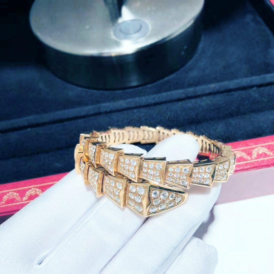 [Kincade Jewelrys]SERPENTI BRACELET 8MM PINK GOLD DIAMOND