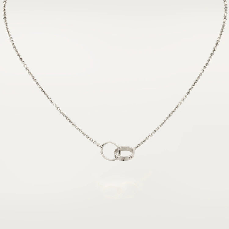 [Kincade Jewelrys] COLLIER LOVE OR ROSE ET ARGENT 