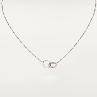 [Kincade Jewelrys] COLLIER LOVE OR ROSE ET ARGENT 