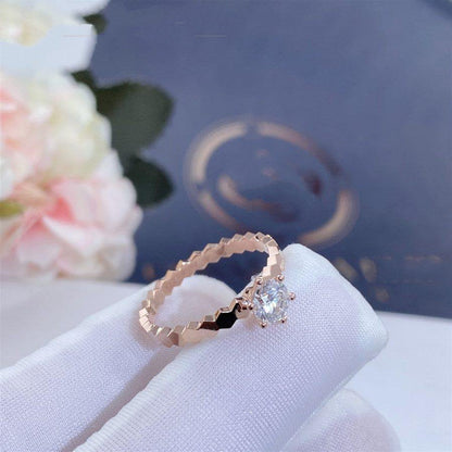 [Kincade Jewelrys]BEE LOVE RING PINK GOLD 1 DIAMOND