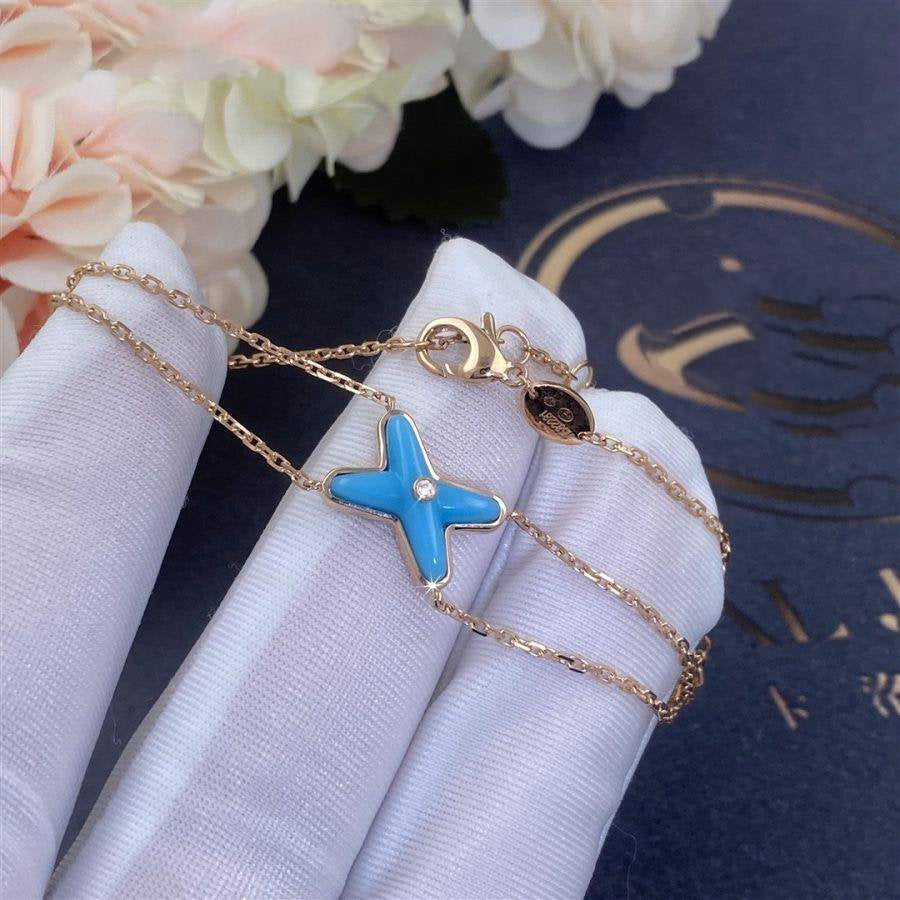 [Kincade Jewelrys]JEUX BRACELET TURQUOISE PINK GOLD 1 DIAMOND