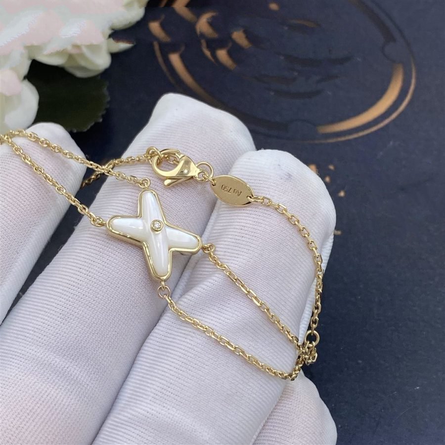 [Kincade Jewelrys]JEUX BRACELET WHITE MOP GOLD 1 DIAMOND