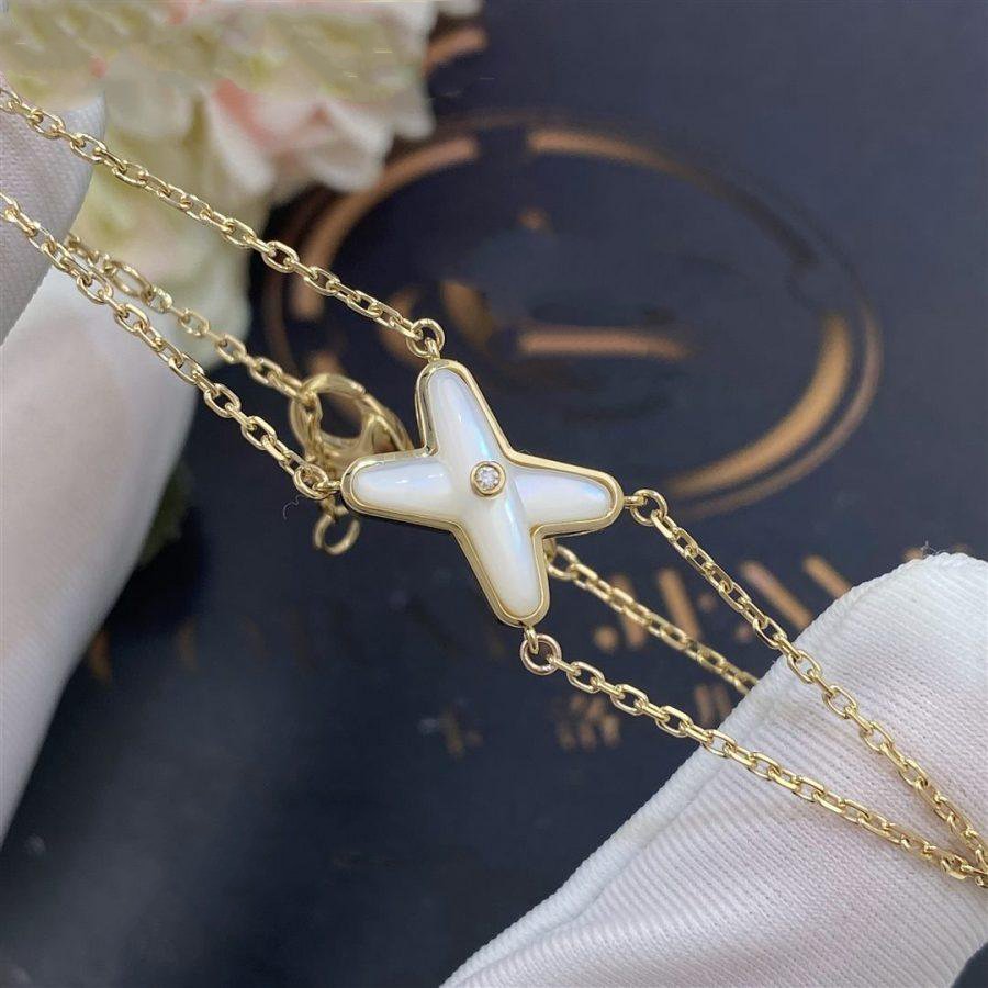 [Kincade Jewelrys]JEUX BRACELET WHITE MOP GOLD 1 DIAMOND
