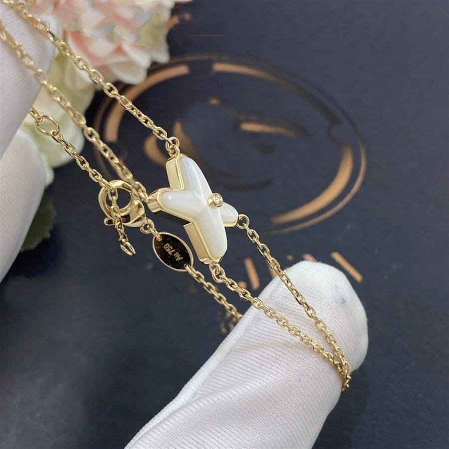 [Kincade Jewelrys]JEUX BRACELET WHITE MOP GOLD 1 DIAMOND