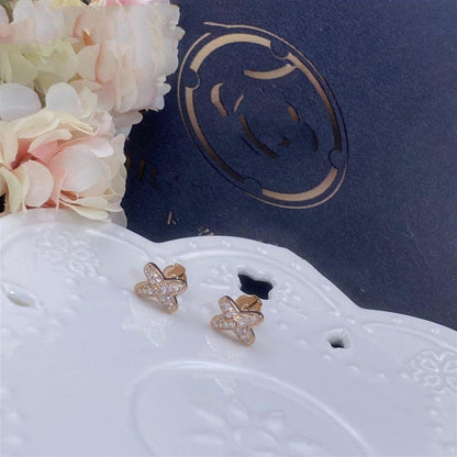 [Kincade Jewelrys]JEUX DE PINK GOLD DIAMOND EARRINGS