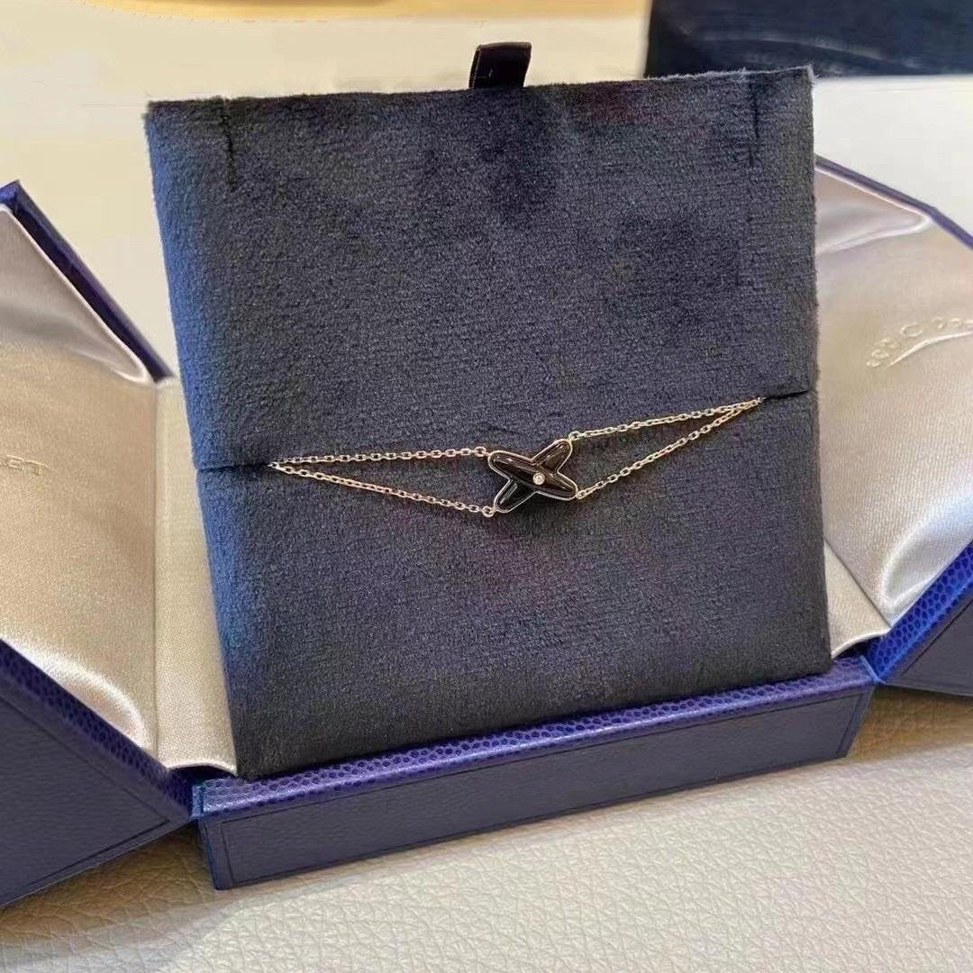 [Kincade Jewelrys]JEUX BRACELET ONYX PINK GOLD 1 DIAMOND