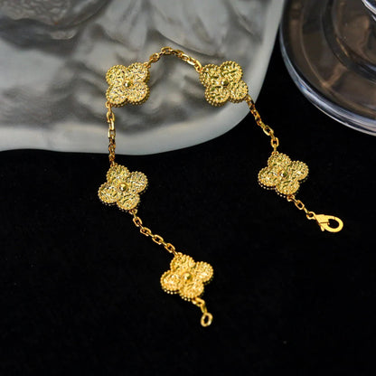 [Kincade Jewelrys]CLOVER 5 MOTIFS BRONZING BRACELET