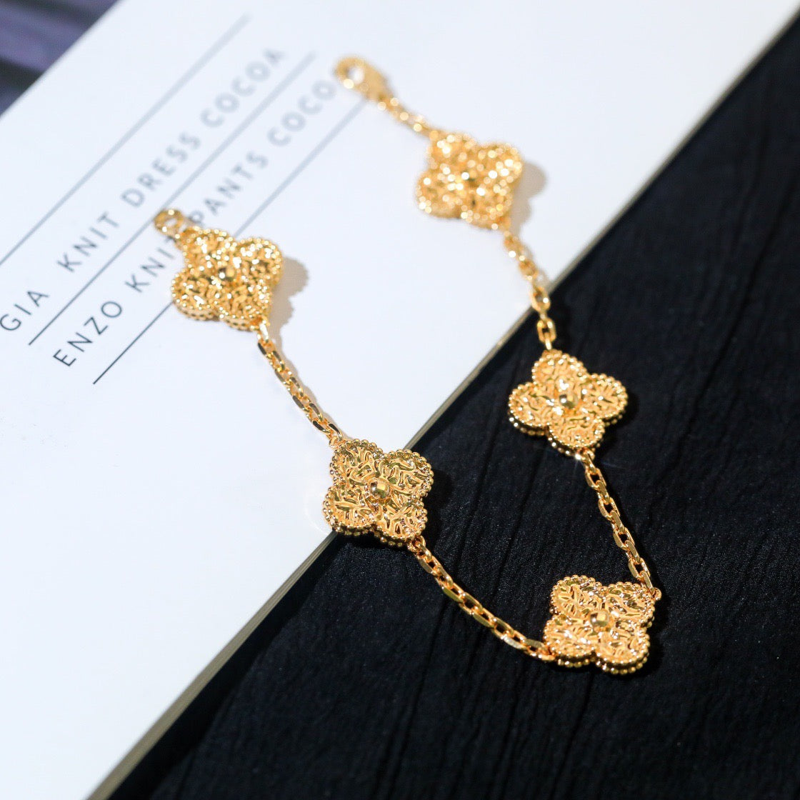 [Kincade Jewelrys]CLOVER 5 MOTIFS BRONZING BRACELET