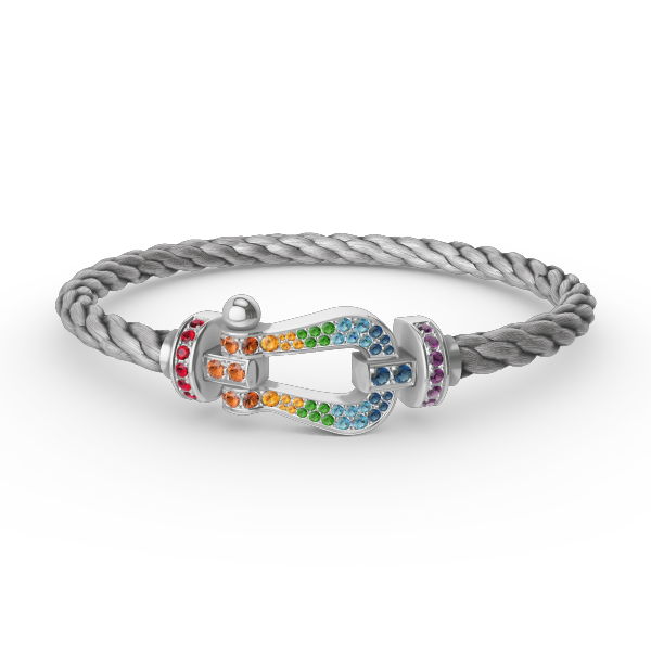 [Kincade Jewelrys]FORC LARGE HORSESHOE  COLORED DIAMOND BRACELET SILVER