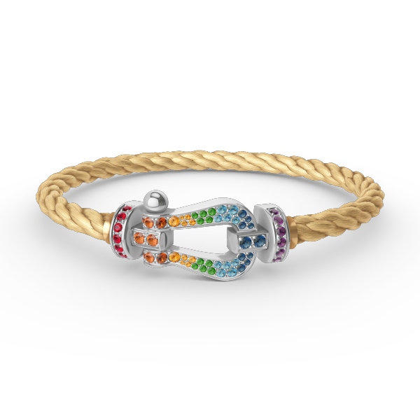 [Kincade Jewelrys]FORC LARGE HORSESHOE  COLORED DIAMOND BRACELET SILVER