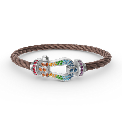 [Kincade Jewelrys]FORC LARGE HORSESHOE  COLORED DIAMOND BRACELET SILVER