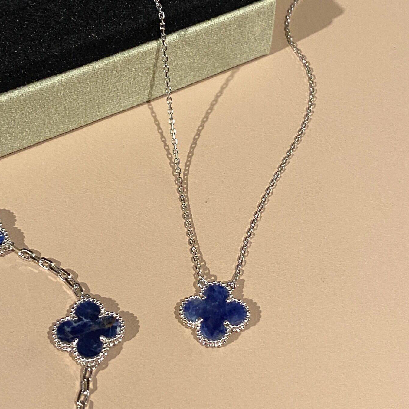 [Kincade Jewelrys]CLOVER 15MM PIETERSITE NECKLACE SILVER