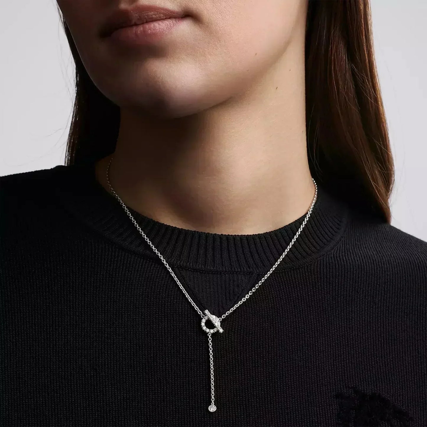 [Kincade Jewelrys]FINESSE SILVER DIAMOND NECKLACE