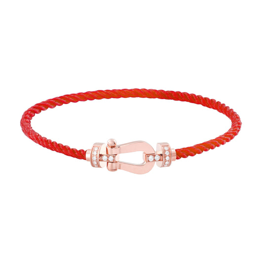 [Kincade Jewelrys]FORCE 10 HALF DIAMOND PINK GOLD RED CORDERI LARGE AND MEDIUM MODEL