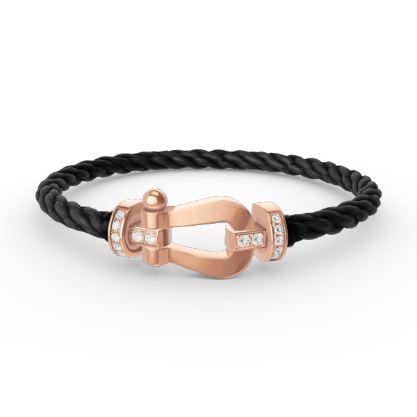 [Kincade Jewelrys]FORCE LARGE HORSESHOE HALF DIAMOND BRACELET ROSE GOLD