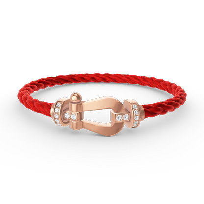 [Kincade Jewelrys]FORCE LARGE HORSESHOE HALF DIAMOND BRACELET ROSE GOLD