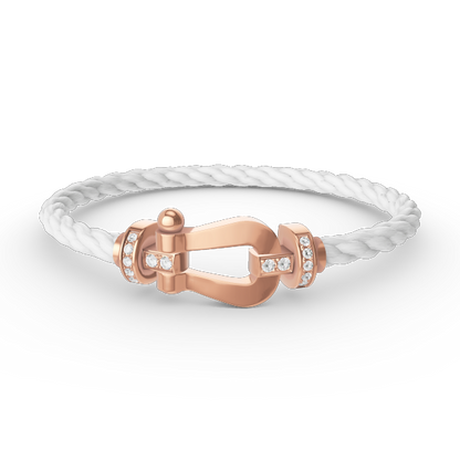 [Kincade Jewelrys]FORCE LARGE HORSESHOE HALF DIAMOND BRACELET ROSE GOLD