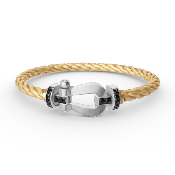 [Kincade Jewelrys]FORCE LARGE HORSESHOE BLACK DIAMOND BRACELET SILVER