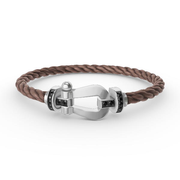 [Kincade Jewelrys]FORCE LARGE HORSESHOE BLACK DIAMOND BRACELET SILVER