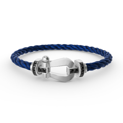 [Kincade Jewelrys]FORCE LARGE HORSESHOE BLACK DIAMOND BRACELET SILVER