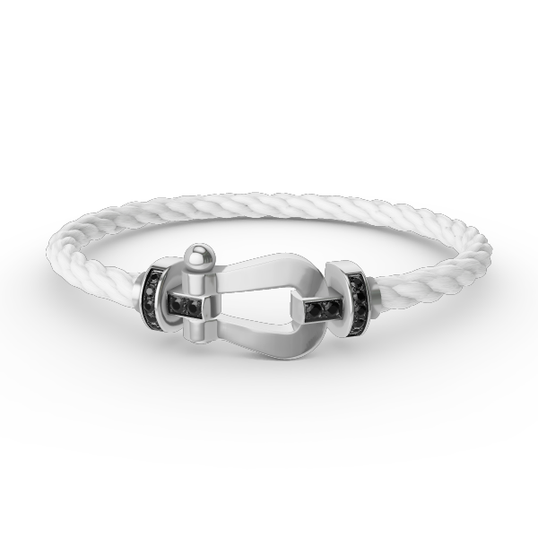 [Kincade Jewelrys]FORCE LARGE HORSESHOE BLACK DIAMOND BRACELET SILVER