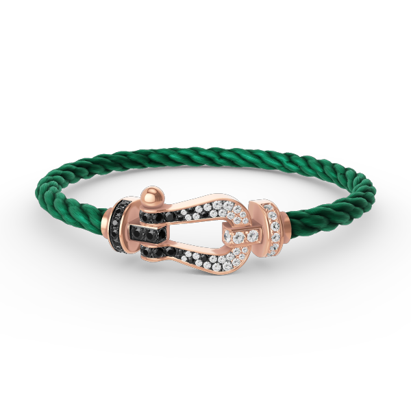 [Kincade Jewelrys]FORCE LARGE HORSESHOE BLACK WHITE DIAMOND BRACELET ROSE GOLD