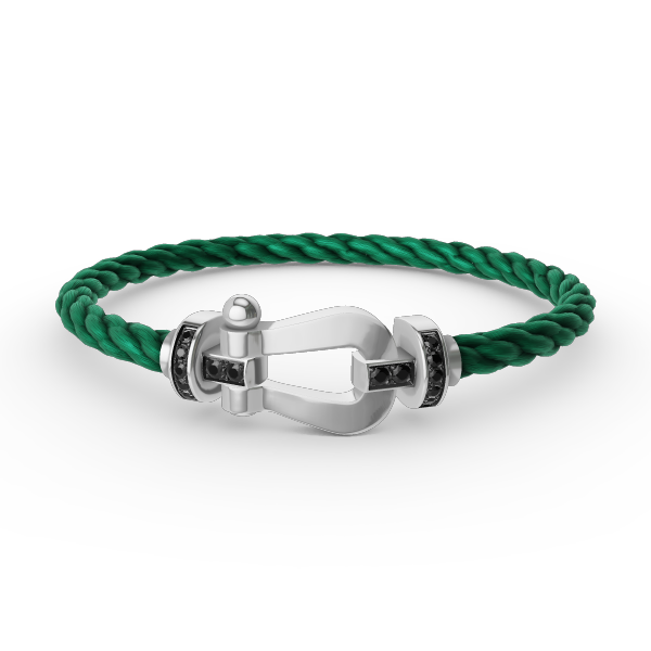 [Kincade Jewelrys]FORCE LARGE HORSESHOE BLACK DIAMOND BRACELET SILVER
