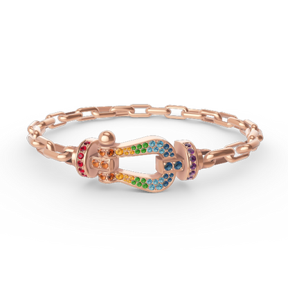[Kincade Jewelrys]FORCE LARGE HORSESHOE CLASP  METAL BRACELET