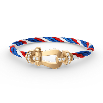 [Kincade Jewelrys]FORCE LARGE HORSESHOE HALF DIAMOND BRACELET GOLD