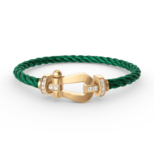 [Kincade Jewelrys]FORCE LARGE HORSESHOE HALF DIAMOND BRACELET GOLD