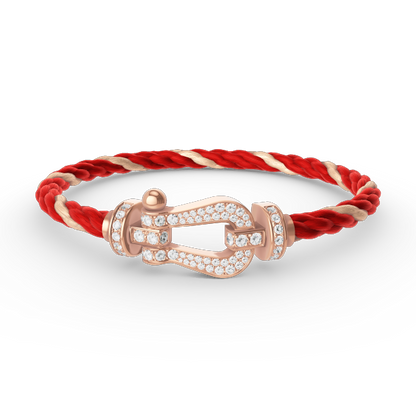 [Kincade Jewelrys]FORCE LARGE HORSESHOE FULL DIAMOND BRACELET ROSE GOLD
