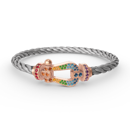 [Kincade Jewelrys]FORCE LARGE HORSESHOE  COLORED DIAMOND BRACELET ROSE GOLD