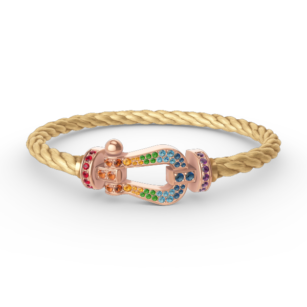 [Kincade Jewelrys]FORCE LARGE HORSESHOE  COLORED DIAMOND BRACELET ROSE GOLD