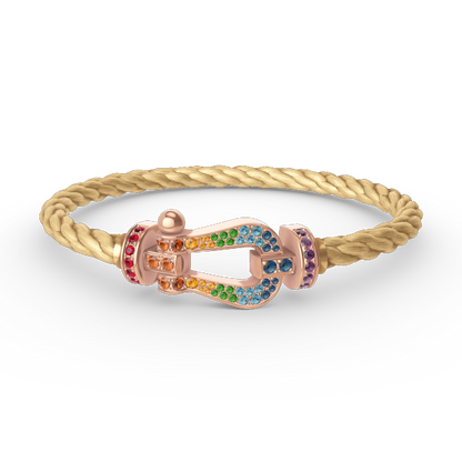 [Kincade Jewelrys]FORCE LARGE HORSESHOE  COLORED DIAMOND BRACELET ROSE GOLD