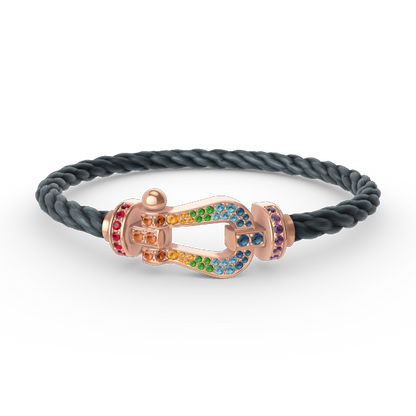 [Kincade Jewelrys]FORCE LARGE HORSESHOE  COLORED DIAMOND BRACELET ROSE GOLD