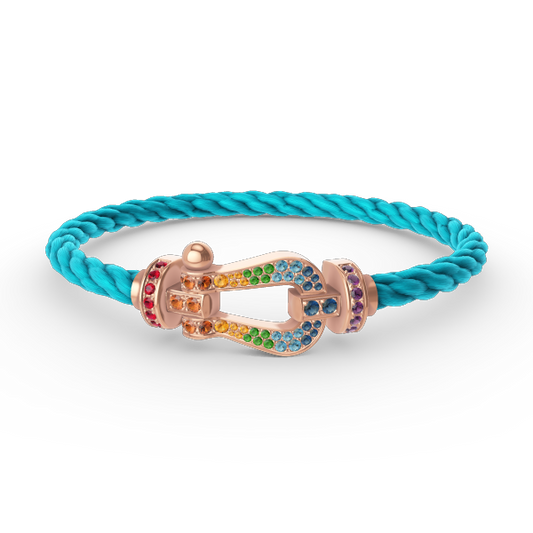 [Kincade Jewelrys]FORCE LARGE HORSESHOE  COLORED DIAMOND BRACELET ROSE GOLD